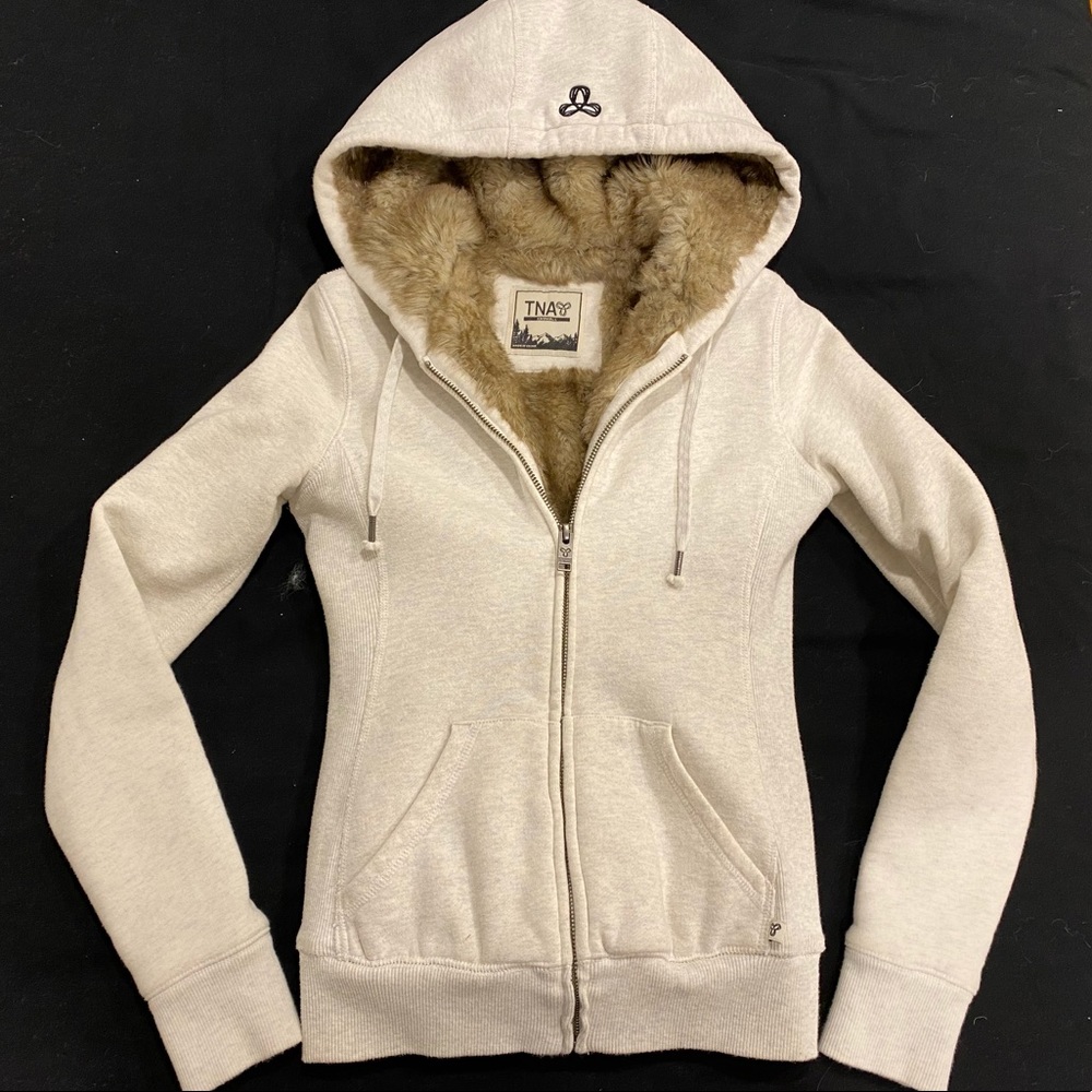 Women’s Aritzia TNA Hoodie white heather XXS